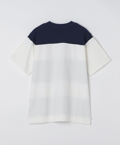 SHIPS Colors(シップス カラーズ)の「SHIPS Colors:〈洗濯機可能〉ニット 切替 ボーダー Tシャツ(Tシャツ/カットソー・メンズ・ベージュ/ネイビー/グレー/ブルー・MEDIUM/LARGE/X-LARGE)」の9枚目の写真