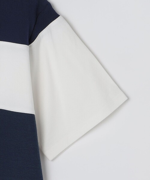 SHIPS Colors(シップス カラーズ)の「SHIPS Colors:〈洗濯機可能〉ニット 切替 ボーダー Tシャツ(Tシャツ/カットソー・メンズ・ベージュ/ネイビー/グレー/ブルー・MEDIUM/LARGE/X-LARGE)」の11枚目の写真