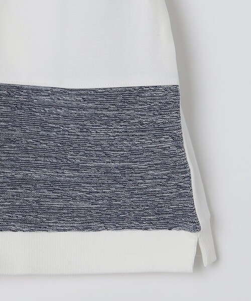 SHIPS Colors(シップス カラーズ)の「SHIPS Colors:〈洗濯機可能〉ニット 切替 ボーダー Tシャツ(Tシャツ/カットソー・メンズ・ベージュ/ネイビー/グレー/ブルー・MEDIUM/LARGE/X-LARGE)」の12枚目の写真
