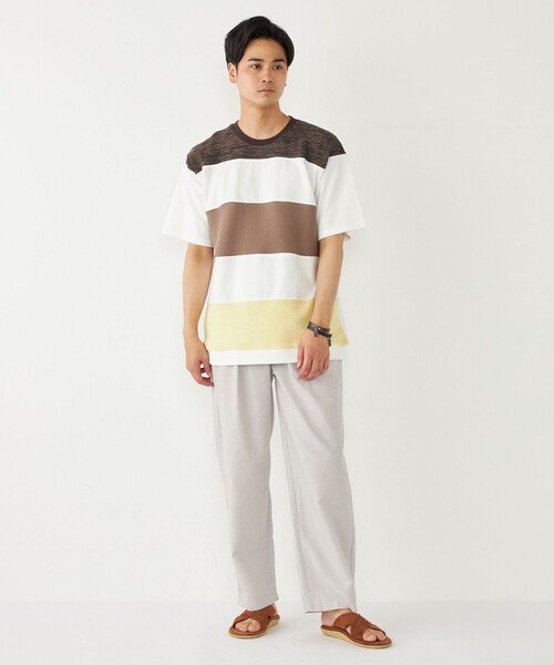 SHIPS Colors(シップス カラーズ)の「SHIPS Colors:〈洗濯機可能〉ニット 切替 ボーダー Tシャツ(Tシャツ/カットソー・メンズ・ベージュ/ネイビー/グレー/ブルー・MEDIUM/LARGE/X-LARGE)」の22枚目の写真