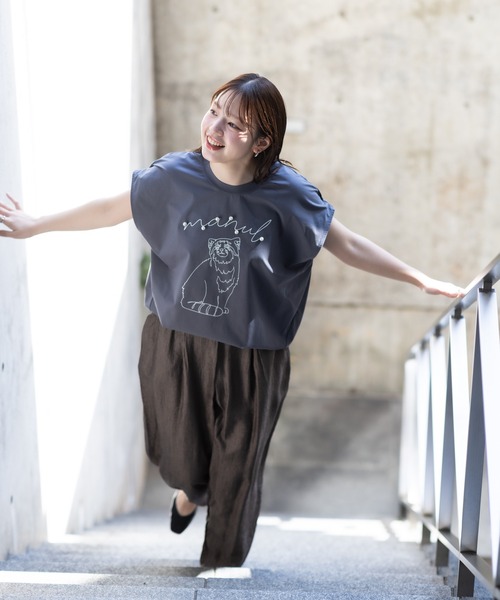 tシャツ 「meeny miny」「旭山動物園応援商品」マヌルネコパールTシャツ レディース KATHARINE ROSS tシャツ 「meeny miny」「旭山動物園応援商品