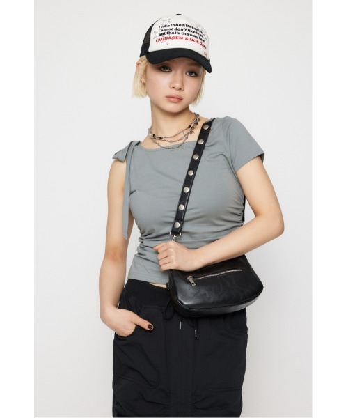 LAGUA GEM(ラグアジェム)の「STUDS BELTED ショルダーバッグ(ショルダーバッグ・レディース・グレー/ブラック・FREE)」の10枚目の写真