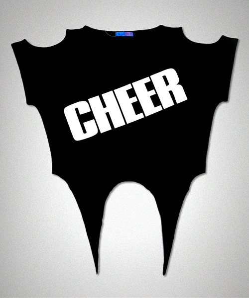 CHEER（チアー）の「ロゴプリント前結び肩あきトップス（Tシャツ/カットソー・レディース・ホワイト/ブラック・M/S）」の7枚目の写真