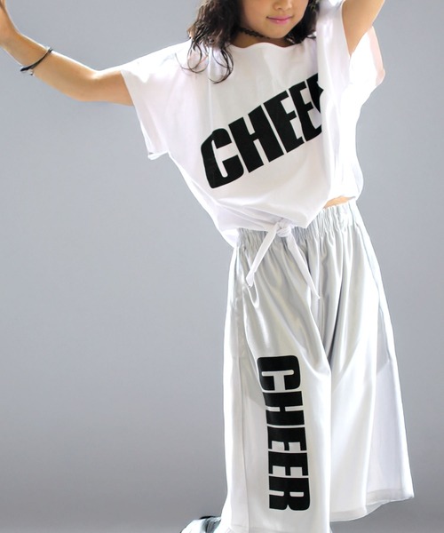 CHEER（チアー）の「ロゴプリント前結び肩あきトップス（Tシャツ/カットソー・レディース・ホワイト/ブラック・M/S）」の13枚目の写真