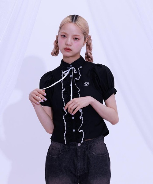 FickleBebe（フィクルベベ）の「レースボリュームフリルブラウス（シャツ/ブラウス・レディース・サックスブルー/ブラック/ホワイト・0/1）」の10枚目の写真