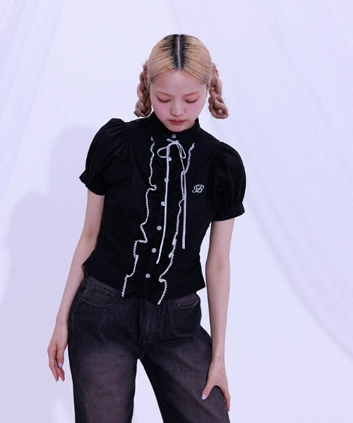 FickleBebe（フィクルベベ）の「レースボリュームフリルブラウス（シャツ/ブラウス・レディース・サックスブルー/ブラック/ホワイト・0/1）」の11枚目の写真