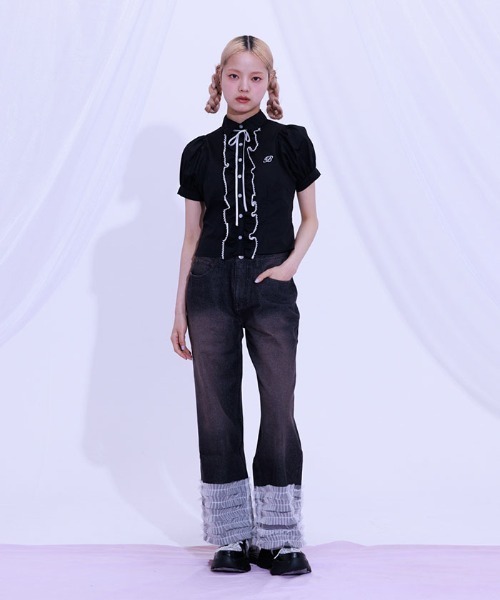 FickleBebe（フィクルベベ）の「レースボリュームフリルブラウス（シャツ/ブラウス・レディース・サックスブルー/ブラック/ホワイト・0/1）」の12枚目の写真