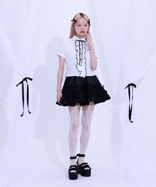 FickleBebe（フィクルベベ）の「レースボリュームフリルブラウス（シャツ/ブラウス・レディース・サックスブルー/ブラック/ホワイト・0/1）」の14枚目の写真