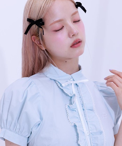 FickleBebe（フィクルベベ）の「レースボリュームフリルブラウス（シャツ/ブラウス・レディース・サックスブルー/ブラック/ホワイト・0/1）」の16枚目の写真