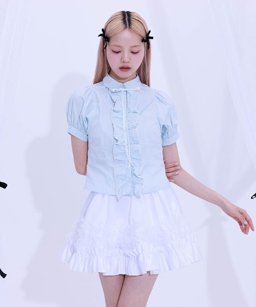 FickleBebe（フィクルベベ）の「レースボリュームフリルブラウス（シャツ/ブラウス・レディース・サックスブルー/ブラック/ホワイト・0/1）」の17枚目の写真