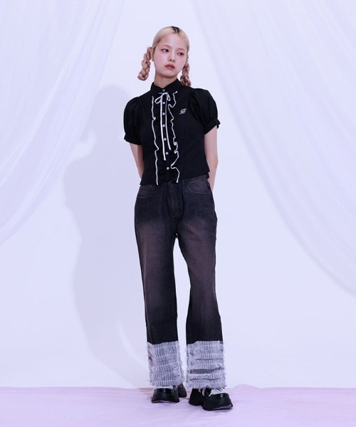 FickleBebe（フィクルベベ）の「レースボリュームフリルブラウス（シャツ/ブラウス・レディース・サックスブルー/ブラック/ホワイト・0/1）」の19枚目の写真