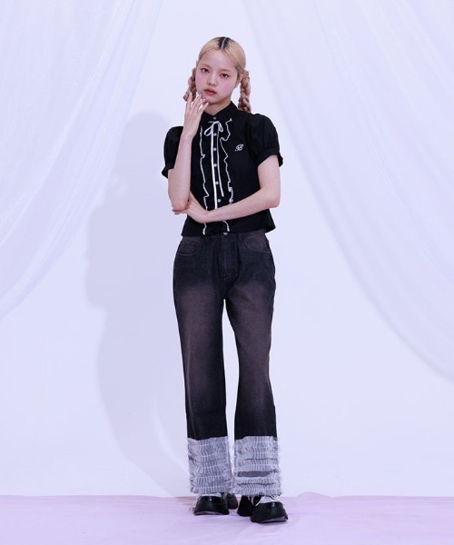 FickleBebe（フィクルベベ）の「レースボリュームフリルブラウス（シャツ/ブラウス・レディース・サックスブルー/ブラック/ホワイト・0/1）」の20枚目の写真