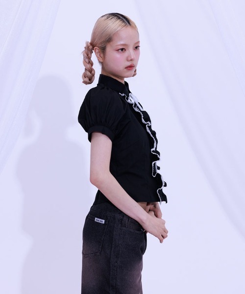 FickleBebe（フィクルベベ）の「レースボリュームフリルブラウス（シャツ/ブラウス・レディース・サックスブルー/ブラック/ホワイト・0/1）」の21枚目の写真