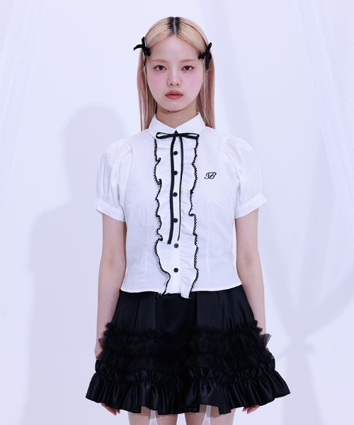 FickleBebe（フィクルベベ）の「レースボリュームフリルブラウス（シャツ/ブラウス・レディース・サックスブルー/ブラック/ホワイト・0/1）」の22枚目の写真
