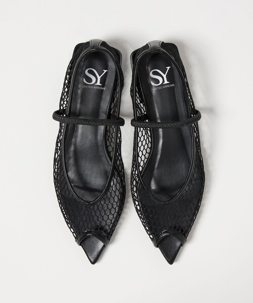 SY UNITED ARROWS（シーユナイテッドアローズ）の「＜SY＞フィッシュネットピープフラット15●↑（パンプス・レディース・シルバー/ブラック・22cm/22.5cm/23cm/23.5cm/24cm/24.5cm/25cm）」の4枚目の写真