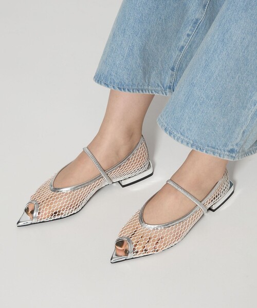 SY UNITED ARROWS（シーユナイテッドアローズ）の「＜SY＞フィッシュネットピープフラット15●↑（パンプス・レディース・シルバー/ブラック・22cm/22.5cm/23cm/23.5cm/24cm/24.5cm/25cm）」の16枚目の写真