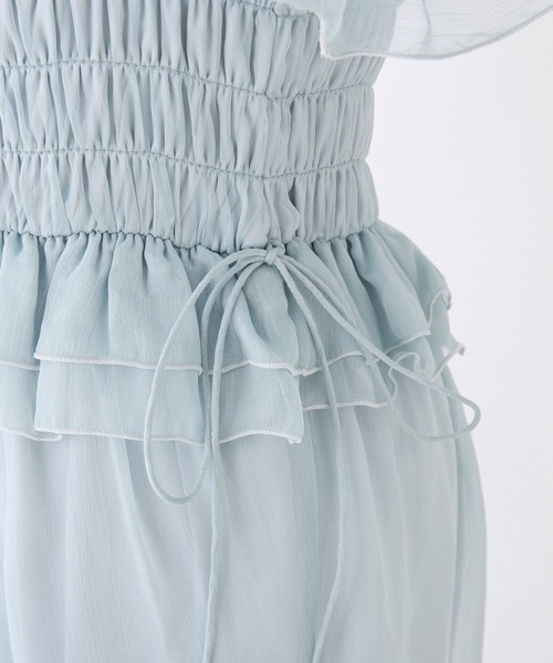 one after another NICE CLAUP（ワンアフターアナザーナイスクラップ）の「【Fluffy Romance collection】フリルロンパース（その他パンツ・レディース・サックスブルー/ブラック/オフホワイト・FREE）」の8枚目の写真