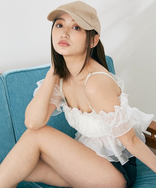 【美品】CLANE 体型もカバー！オシャレな万能トップス　可愛い　フレア CELEN（セレン）の「《2025新作》【swimwear/体型カバー