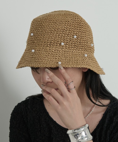 Aunt Marie's(アントマリーズ)の「パールストローハット(ハット・レディース・ブラック/ベージュ・FREE)」の10枚目の写真