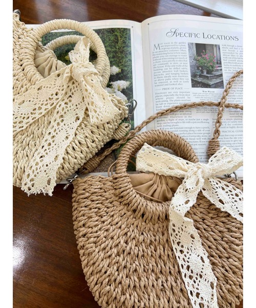 PHILLY（フィリー）の「【PHILLY】レースリボンメッシュバッグ（ショルダーバッグ・レディース・ブラウン/アイボリー・FREE）」の13枚目の写真