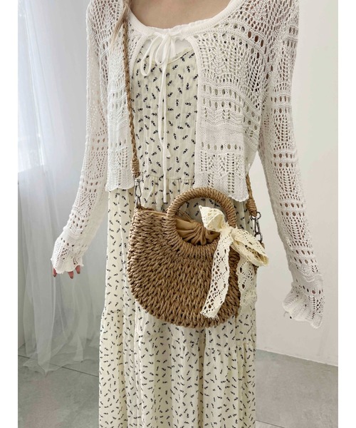 PHILLY（フィリー）の「【PHILLY】レースリボンメッシュバッグ（ショルダーバッグ・レディース・ブラウン/アイボリー・FREE）」の6枚目の写真