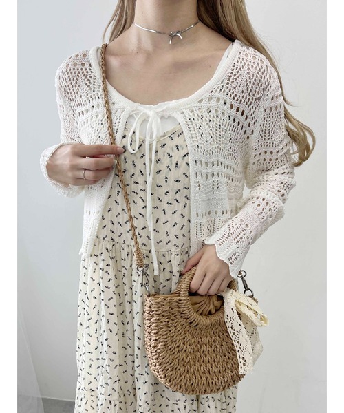 PHILLY（フィリー）の「【PHILLY】レースリボンメッシュバッグ（ショルダーバッグ・レディース・ブラウン/アイボリー・FREE）」の8枚目の写真