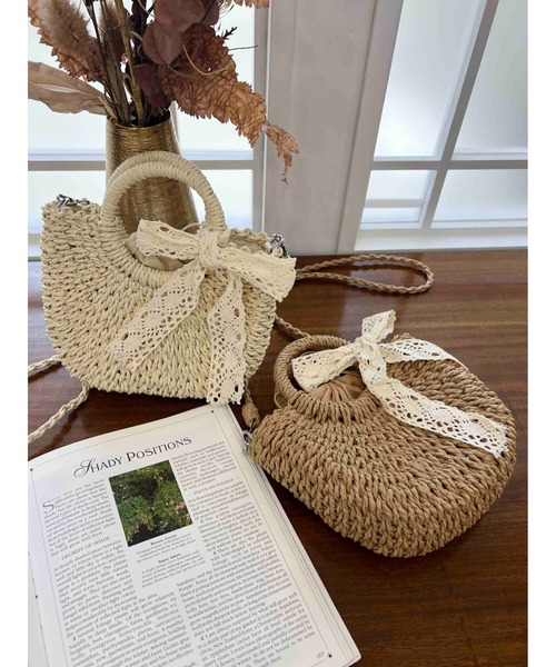 PHILLY（フィリー）の「【PHILLY】レースリボンメッシュバッグ（ショルダーバッグ・レディース・ブラウン/アイボリー・FREE）」の14枚目の写真