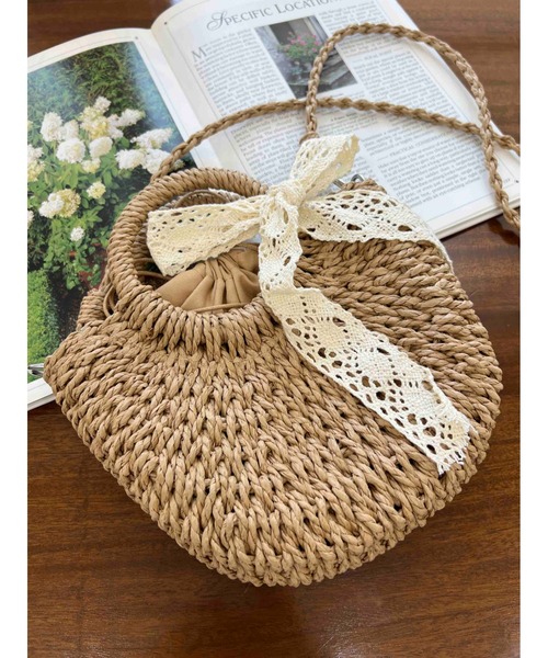 PHILLY（フィリー）の「【PHILLY】レースリボンメッシュバッグ（ショルダーバッグ・レディース・ブラウン/アイボリー・FREE）」の12枚目の写真