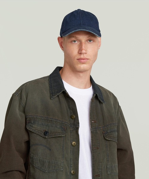 G-STAR（ジースター）の「AVERNUS BASEBALL CAP/ウォッシュド加工ブランドロゴベースボールキャップ（キャップ・メンズ・ライトインディゴブルー/ダークインディゴブルー・ONE SIZE）」の4枚目の写真
