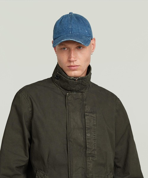G-STAR（ジースター）の「AVERNUS BASEBALL CAP/ウォッシュド加工ブランドロゴベースボールキャップ（キャップ・メンズ・ライトインディゴブルー/ダークインディゴブルー・ONE SIZE）」の6枚目の写真