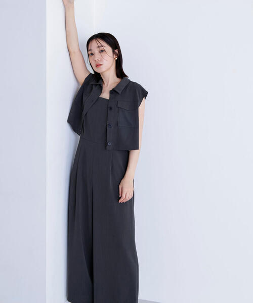 NATURAL BEAUTY BASIC(ナチュラルビューティーベーシック)の「◇クロップドポケットシャツ&オールインワン(つなぎ/オールインワン・レディース・グレー/チャコールグレー・MEDIUM/P/S)」の8枚目の写真