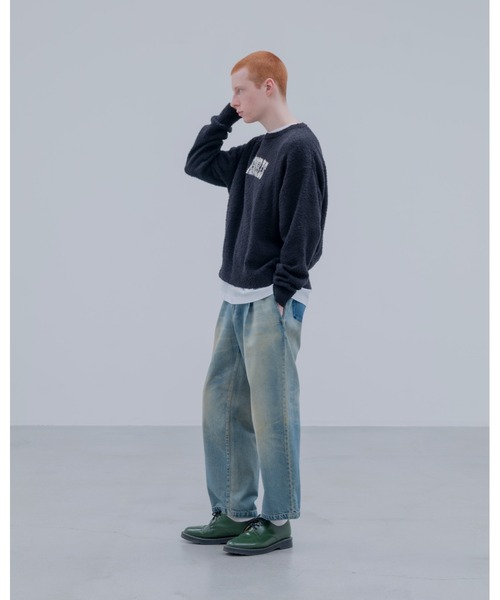 uniform experiment（ユニフォームエクスペリメント）の「FADE DENIM BOLD-FIT TUCK JEANS（デニムパンツ・メンズ・インディゴブルー・2/1/3/4/5）」の3枚目の写真