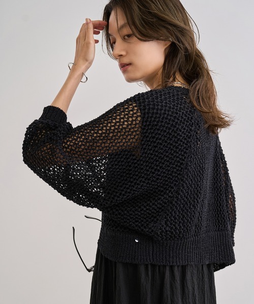 ロペ（ROPE’）/【洗える】テープヤーンメッシュニットボレロ 洗える】テープヤーンメッシュニットボレロ（カーディガン/ボレロ
