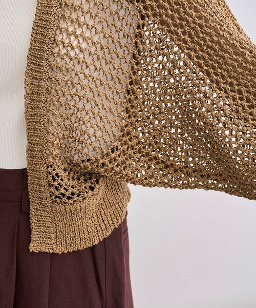 ROPE'(ロペ)の「【洗える】テープヤーンメッシュニットボレロ(カーディガン/ボレロ・レディース・ブラック/ベージュ・FREE)」の9枚目の写真