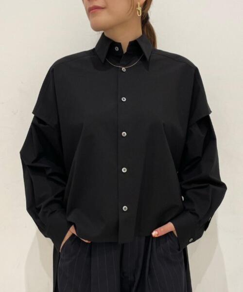 UJOH（ウジョー）の「UJOH(ウジョー)　Sliit sleeve 別注シャツ（シャツ/ブラウス・レディース・ブラック/ホワイト・2）」の21枚目の写真