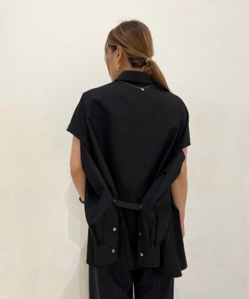 UJOH（ウジョー）の「UJOH(ウジョー)　Sliit sleeve 別注シャツ（シャツ/ブラウス・レディース・ブラック/ホワイト・2）」の22枚目の写真
