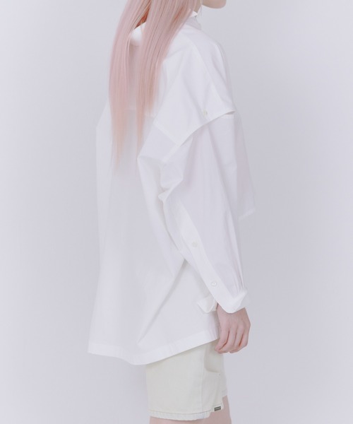 UJOH（ウジョー）の「UJOH(ウジョー)　Sliit sleeve 別注シャツ（シャツ/ブラウス・レディース・ブラック/ホワイト・2）」の18枚目の写真