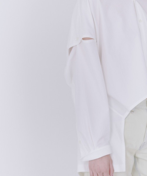 UJOH（ウジョー）の「UJOH(ウジョー)　Sliit sleeve 別注シャツ（シャツ/ブラウス・レディース・ブラック/ホワイト・2）」の20枚目の写真