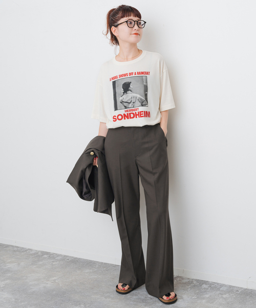 セール】《手洗い可》ウールブレンドフレアパンツ（スラックス