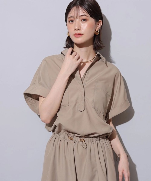 エアードロストワンピースアルページュストーリー半額以上値下げ！ 半袖ドロストシャツワンピース（ワンピース）｜Arpege story