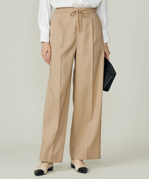 自由区（ジユウク）の「ウールライクストレッチワイド パンツ（その他パンツ・レディース・ベージュ系/グレー系/ネイビー系・38/36/40）」の2枚目の写真