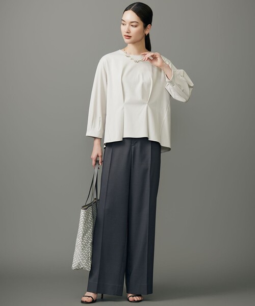 自由区（ジユウク）の「ウールライクストレッチワイド パンツ（その他パンツ・レディース・ベージュ系/グレー系/ネイビー系・38/36/40）」の12枚目の写真