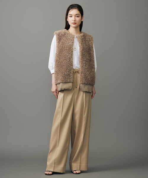 自由区（ジユウク）の「ウールライクストレッチワイド パンツ（その他パンツ・レディース・ベージュ系/グレー系/ネイビー系・38/36/40）」の8枚目の写真