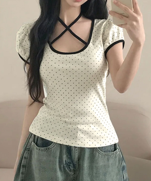 ★DRAW FIT★ パフ スリーブ スピマ コットン 半袖 Tシャツ URBAN RESEARCH tシャツ スーピマコットンハーフスリーブ