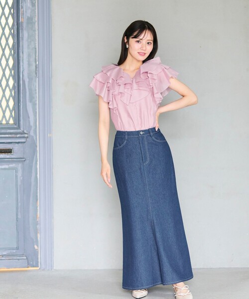 Feroux(フェルゥ)の「レースアップマーメイド スカート(スカート・レディース・ベージュ系/ネイビー系・X-SMALL/MEDIUM/SMALL)」の5枚目の写真