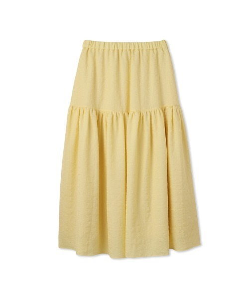 QUEENS COURT（クイーンズコート）の「ポコポコティアードスカート≪洗濯機で洗える≫（スカート・レディース・イエロー/オフホワイト/ブラック・M）」の8枚目の写真