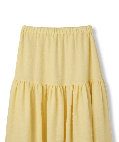 QUEENS COURT（クイーンズコート）の「ポコポコティアードスカート≪洗濯機で洗える≫（スカート・レディース・イエロー/オフホワイト/ブラック・M）」の7枚目の写真