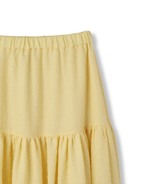 QUEENS COURT（クイーンズコート）の「ポコポコティアードスカート≪洗濯機で洗える≫（スカート・レディース・イエロー/オフホワイト/ブラック・M）」の6枚目の写真