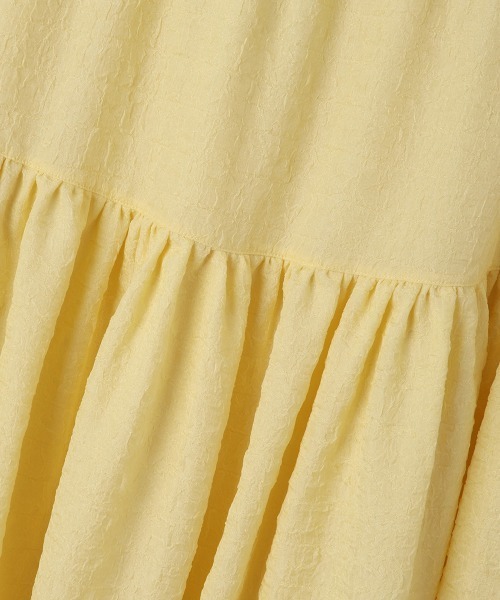 QUEENS COURT（クイーンズコート）の「ポコポコティアードスカート≪洗濯機で洗える≫（スカート・レディース・イエロー/オフホワイト/ブラック・M）」の4枚目の写真