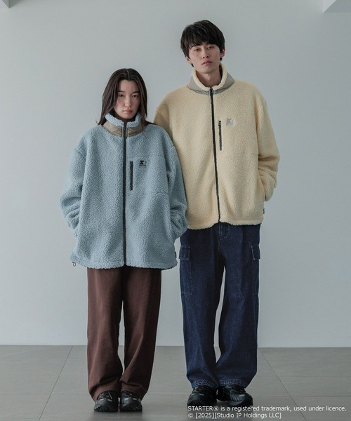 LOWRYS FARM（ローリーズファーム）の「【LFM(U)】ＳＴＡＲＴＥＲボアブルゾン　 592152（ブルゾン・メンズ・ホワイト/ブラック/ブルー・MEDIUM/LARGE）」の4枚目の写真